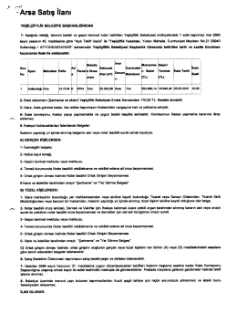 Yeşil&ccedil;iftlik Belediyesi Arsa Satış İhale İlanı
