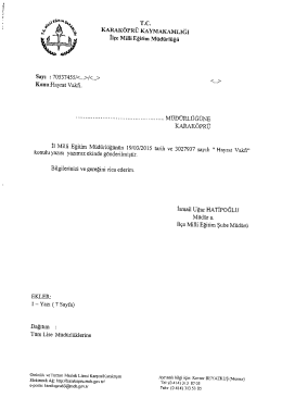 Tüm Lise Müdürlüklerine - Hayrat Vakfı