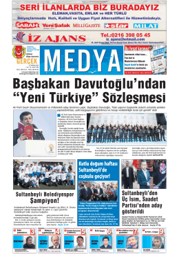 Başbakan Davutoğlu`ndan - gerçek medya gazetesi