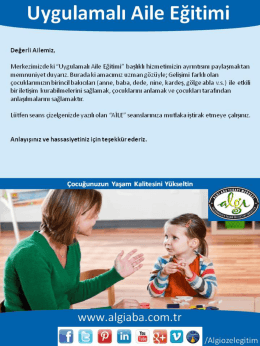 İşleyiş Dosyası - Algı ABA Terapi Merkezi