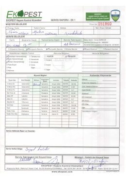 Ekopest Haşere Kontrol Hizmeti Servis Raporunu Görüntülemek için