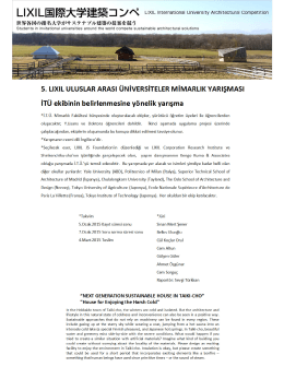 5. LıxıL uLusLAR ARAsı ÜNİVERSİTELER MİMARLIK YARIŞMASI