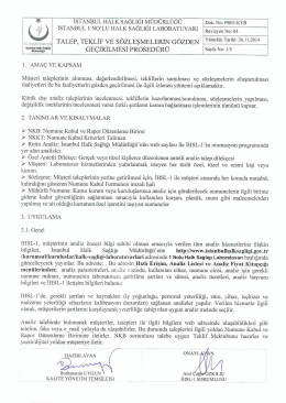 Talep Teklif ve S&ouml;zleşmelerin G&ouml;zden Ge&ccedil;irilmesi Prosed&uuml;r&uuml;