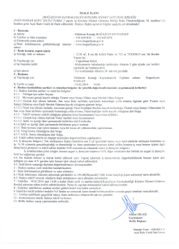 İHALE iLANı [BOĞAZLİYAN KA YMAKAMLİĞİ K&Ouml;YLERE HİZMET