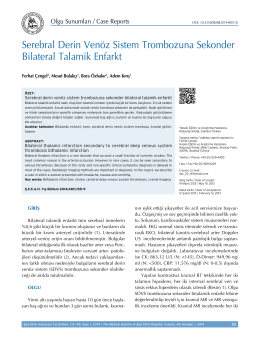Serebral Derin Venöz Sistem Trombozuna Sekonder Bilateral