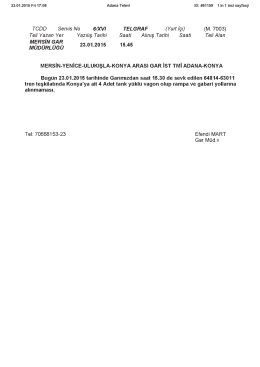 23.01.2015 - TCDD 6. Bölge