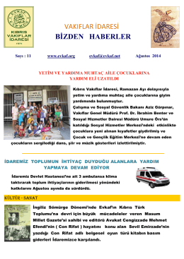 Ağustos 2014 Evkaf Aylık Dergisi