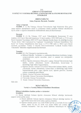 T.C. _GİRESUN ÜNİvEıtsİTEsİ YURTİÇİ vE vıtRTnışı aıLııvısEL