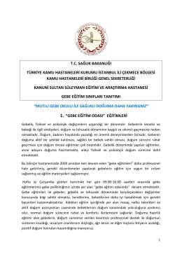 gebe eğitim sınıfları tanıtımı - İstanbul Kanuni Sultan Süleyman EAH