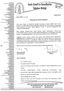 2014/48 - Burs Başvuru Formu - İzmir Esnaf ve Sanatkarlar Odaları