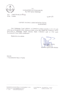 Gap Kız Anadolu Lisesi - Vekalet - karaköprü ilçe milli eğitim