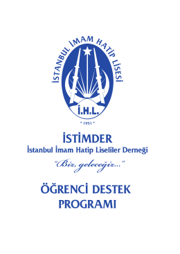 1-öğrenci destek programı - İstanbul İmam Hatip Lisesi Mezunları ve
