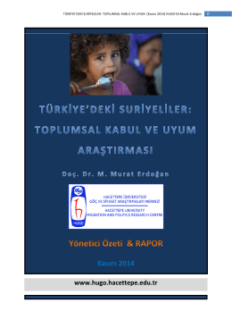 Kasım 2014 - Hacettepe Üniversitesi Göç ve Siyaset Araştırmaları