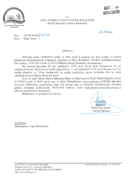 ÜST YAZI - TC Gıda Tarım ve Hayvancılık Bakanlığı