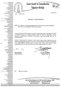 2015/15 - Nace &ccedil;alışması - İzmir Esnaf ve Sanatkarlar Odaları Birliği