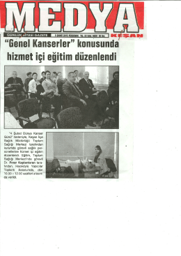 Genel Kanserler konusunda - Keşan İl&ccedil;e Sağlık M&uuml;d&uuml;rl&uuml;ğ&uuml;
