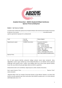 Anadolu Üniversitesi -‐ AB2015 Akademik Bilişim Konferansı