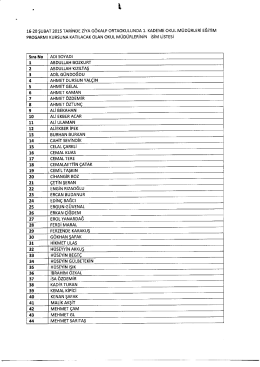 Okul müdürleri listesi için tıklayınız