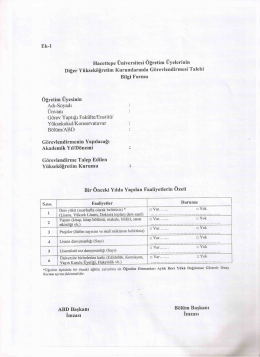 Ek-l Hacettepe Üniversitesi Öğretim Üyelerinin Diğer Yükseköğretim