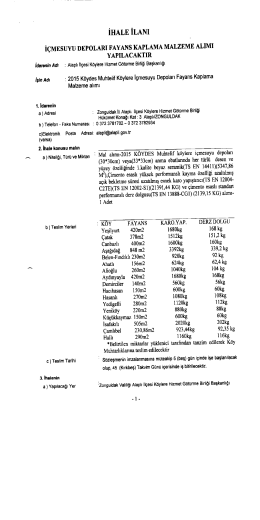 Alaplı İlçesi Köylere Hizmet Götürme Birliği Başkanlığı Fayans İhale