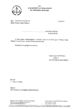 T&uuml;m Ortaokul ve Orta&ouml;ğretim M&uuml;d&uuml;rl&uuml;klerine