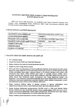 şanlıurfa esentepe imkb anadolu lisesi kantin ihale ilanı 19.03.2015