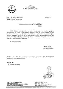 İş Sağlığı ve Güvenliği - Uşak Milli Egitim Müdürlüğü