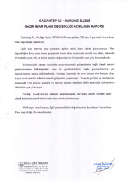 Plan Açıklama Raporu