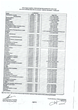 2014-2015 eğitim-&ouml;ğretim yılı bahar yarıyılı arasınav tarihleri