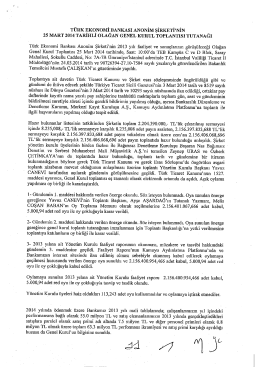 TÜRK ışKoNoMİİBANKAsI ANONİM ŞİRKETPNİN H