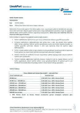 Dökme Katı İthalat Yük İndirim Skalası