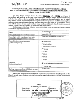 İHRA&Ccedil; BELGESİ