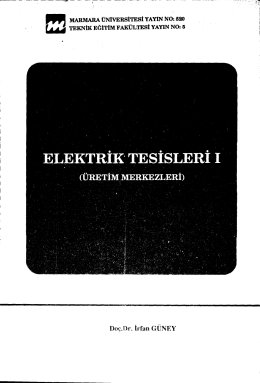 Elektrik Tesisleri I - Marmara Üniversitesi