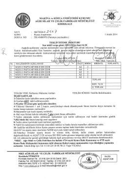 Teklif İsteme Mektubu Ve Teknik Özellikler rsmb 14-970