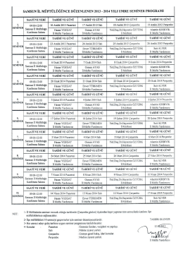 2014 YILI UMRE sEMİNER PROGRAMI