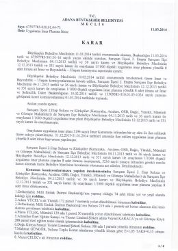 rc. ADANA B&Uuml;Y&Uuml;KŞEHİR BELEDİYESİ M E C L İ s sayı:67597785