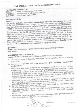 Teknik Belgeler Şartnamesi
