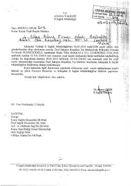 07.03.2014 tarih ve 06012-305 sayılı yazı (kayıp yeşil re&ccedil;ete )