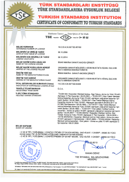 TÜRK sTANDARDLARı ENsTİTüsü