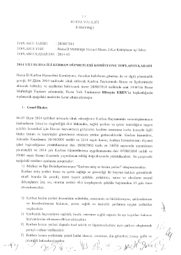 2014 Yılı Kurban Hizmetlerinin Uygulanmasına Dair Komisyon Kararı