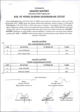 Aksaray Ge&ccedil;ici İş&ccedil;i Alımı M&uuml;lakaat Sınav Sonu&ccedil;ları.Pdf