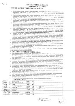2015 YILI TIBBİ GAZ İHALESİ TEKNİK sARTNAMEsI A~İHALE