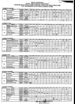 Teknik Programlar Ara Sınav Programları