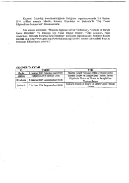 Yazı ve Seminer Programı (3 sayfa)