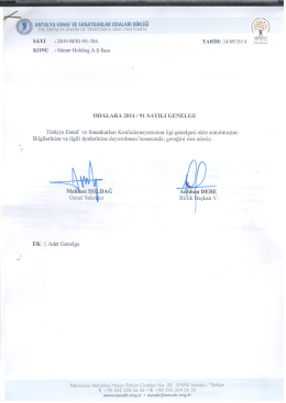 ANTALYA ESNAF ve sANATKARLAR oDALARı BİRLİĞİ ?ga