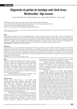N&ouml;robruselloz- Olgu sunumu - Tıp Fak&uuml;ltesi