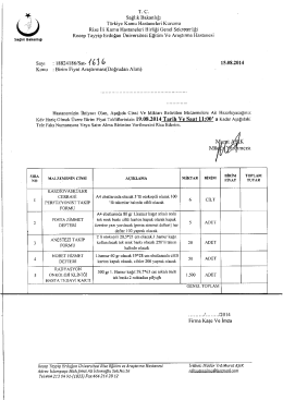T. C. - Rize Eğitim ve Araştırma Hastanesi