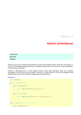 Bölüm 17 Kalιtιm (inheritance)