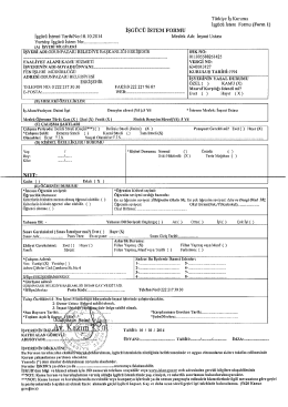 Türkiye İş Kurumu _ ,_ __ _ İşgücü istem Formu (Form l)