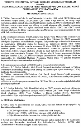 TÜRKİYE HÜKÜMETİ ile İKTİSADİ İŞBİRLİĞİ vE